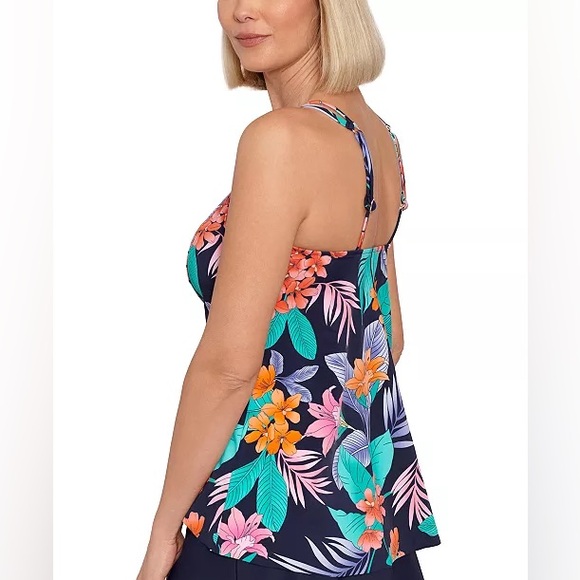 Swim Solutions Princess Seam Hi Low Tankini Top in Havana Nights (8) - Picture 2 of 8